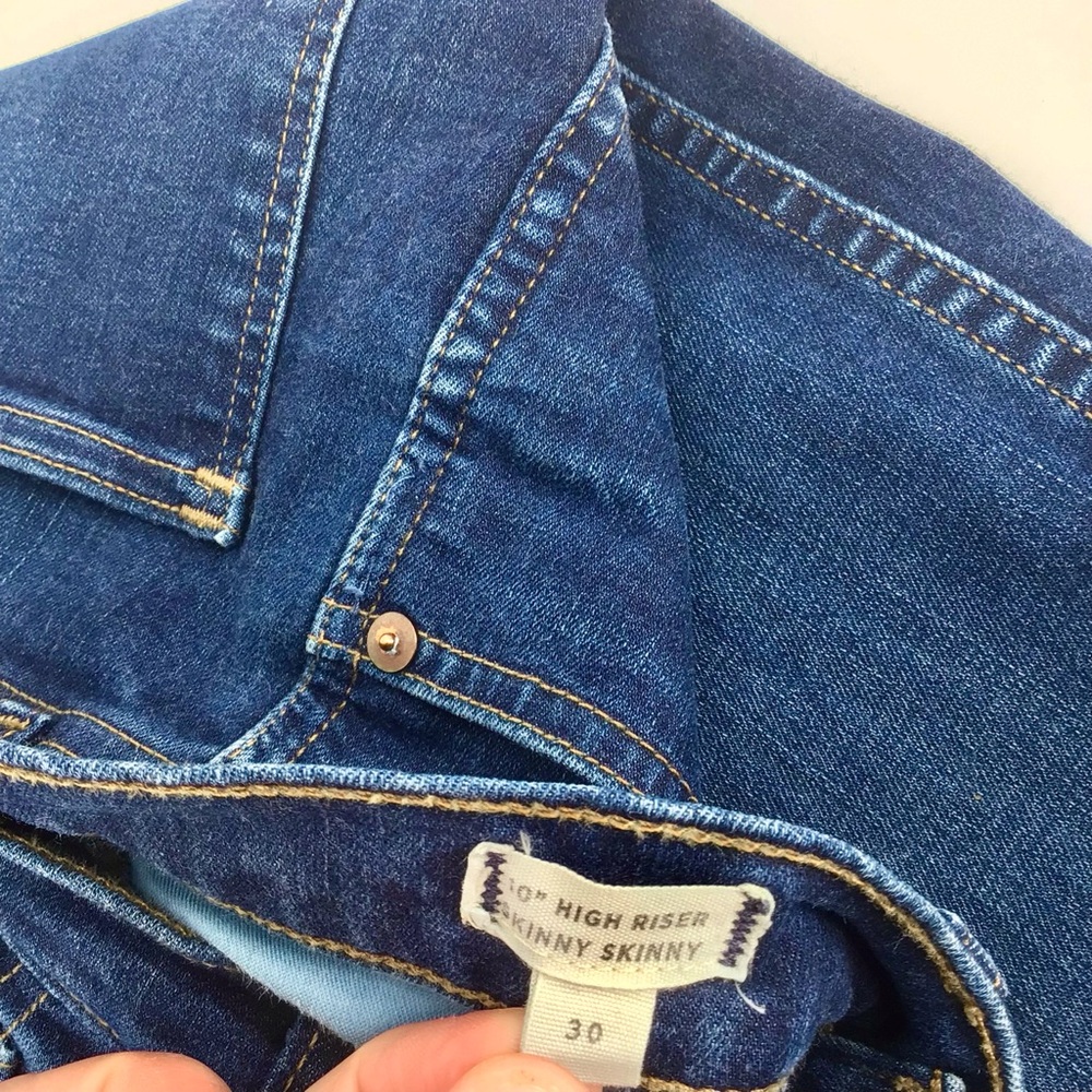 Madewell 10" High-Rise Skinny Jeans - Hayes Wash / Blue  Style F4684 Size 30 - Picture 5 of 14